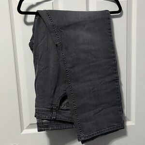 Men's Slim Straight Stretch Jeans Grey-Black Size 42x32 Casual Wardrobe Basic